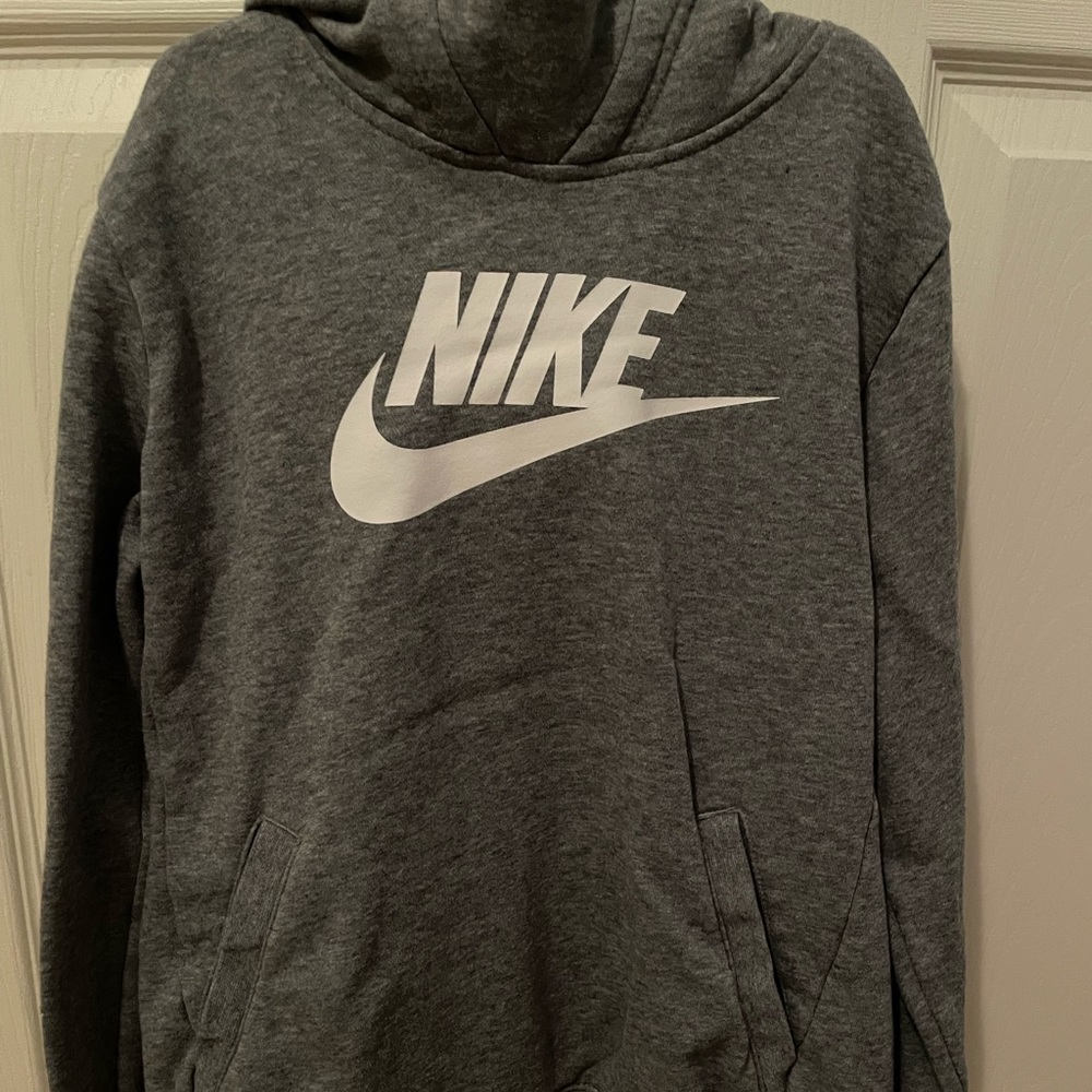 dark heather gray Nike hoodie